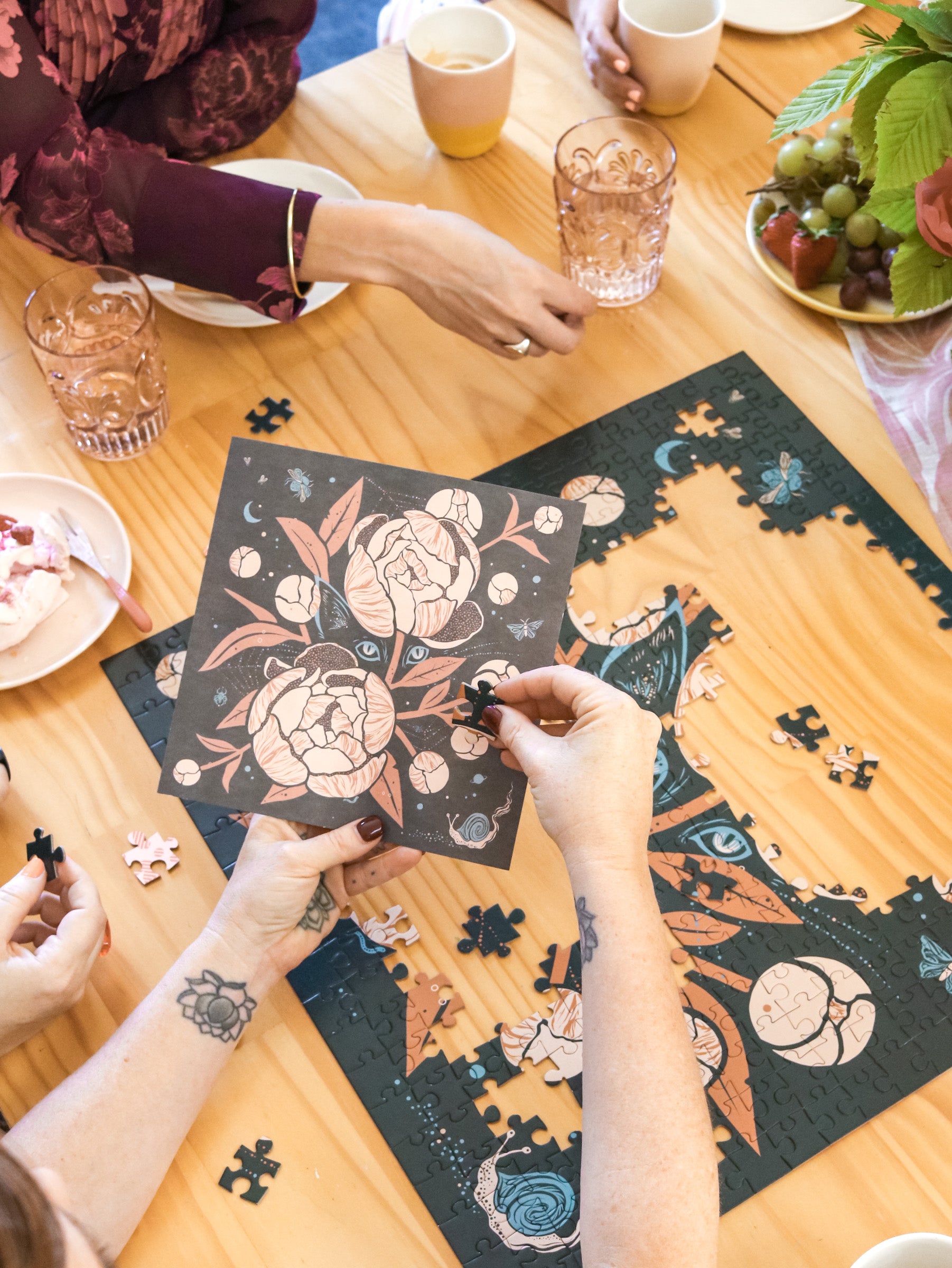 Peony Kitty - Mindful Jigsaw Puzzle